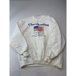 Vtg Crewneck Large Womens Cheer USA Graphic 90s Y2K Oversized